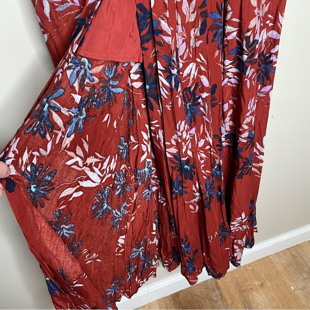 Free People | After the Storm Red Maxi Shirt Dress, HTF/Rare, size 6 - Picture 10 of 14